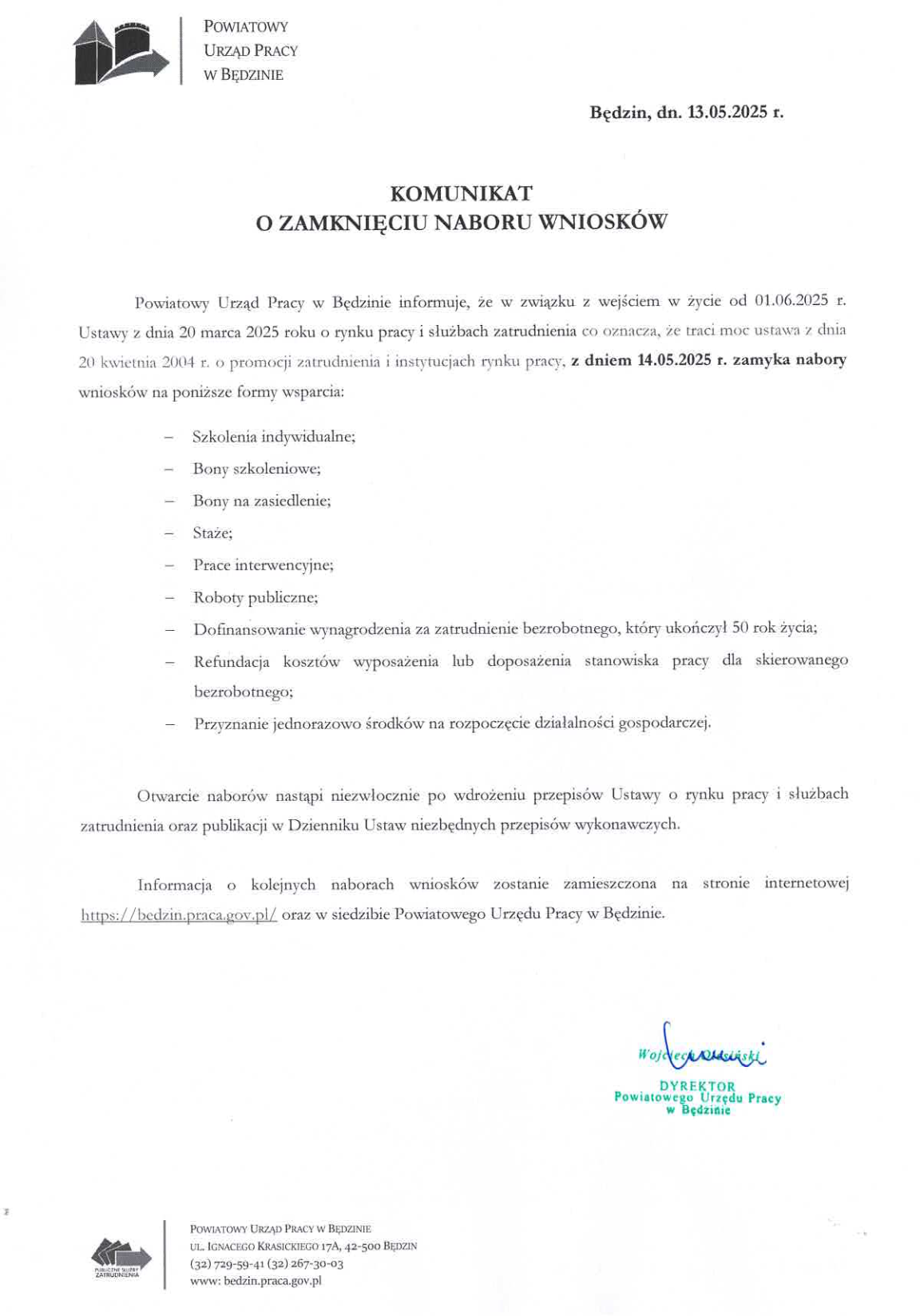 Zdjęcie artykułu Komunikat o zamknięciu naboru wniosków