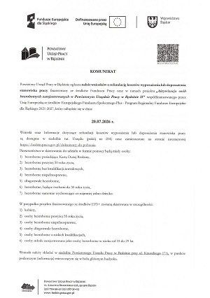 Obrazek dla: Nabór wniosków o refundację kosztów wyposażenia lub...
